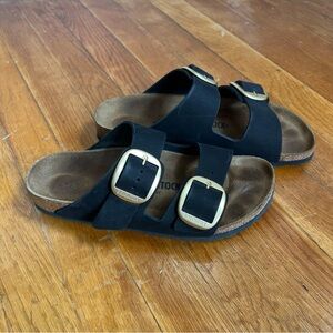 Birkenstock Arizona Big Buckle in Black Nubuck Leather